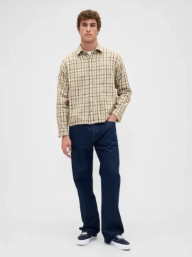 Camicia in twill con orlo dritto