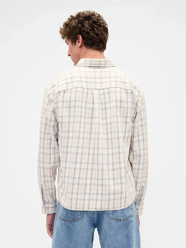 Camicia in twill con orlo dritto