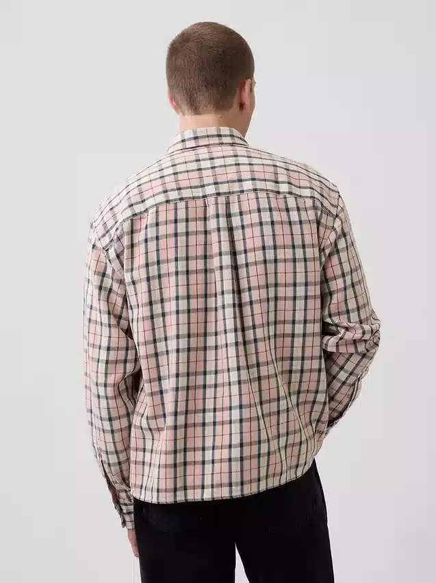 Camicia in twill con orlo dritto