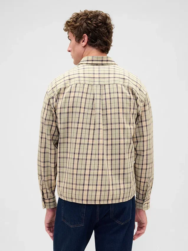 Camicia in twill con orlo dritto