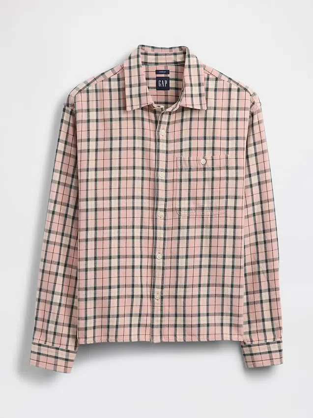 Camicia in twill con orlo dritto
