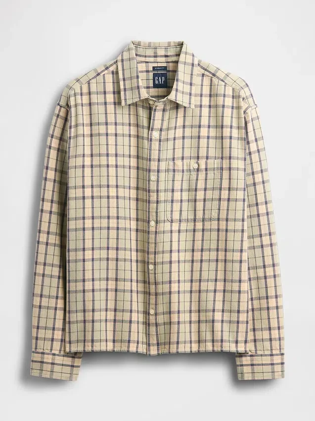 Camicia in twill con orlo dritto