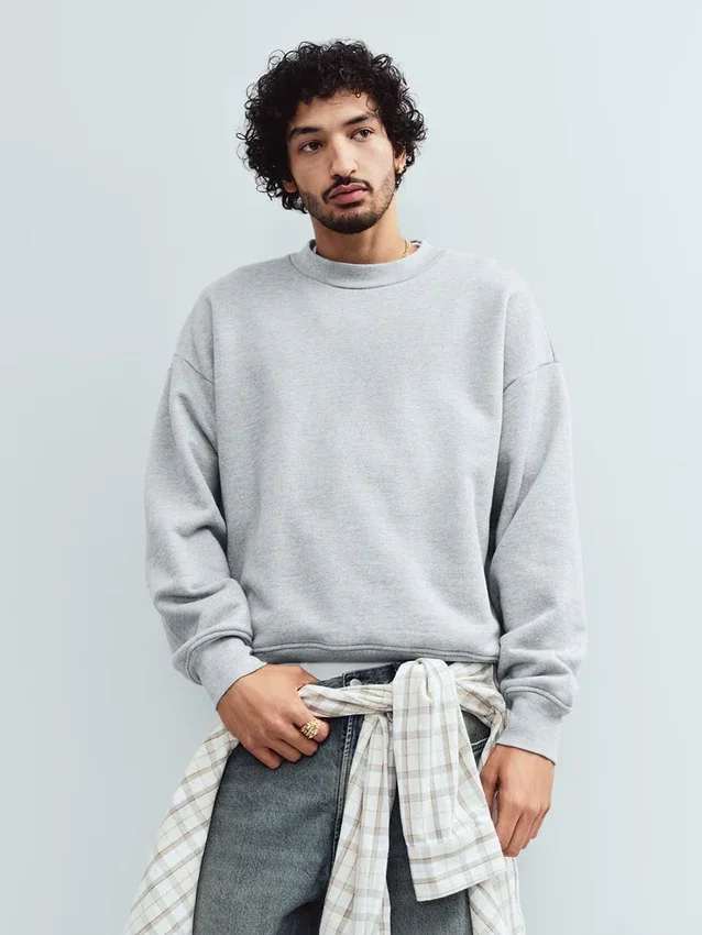 Camicia in twill con orlo dritto