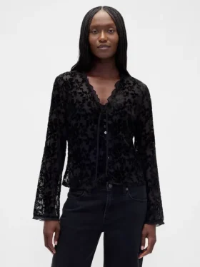 Camicia in velluto burnout