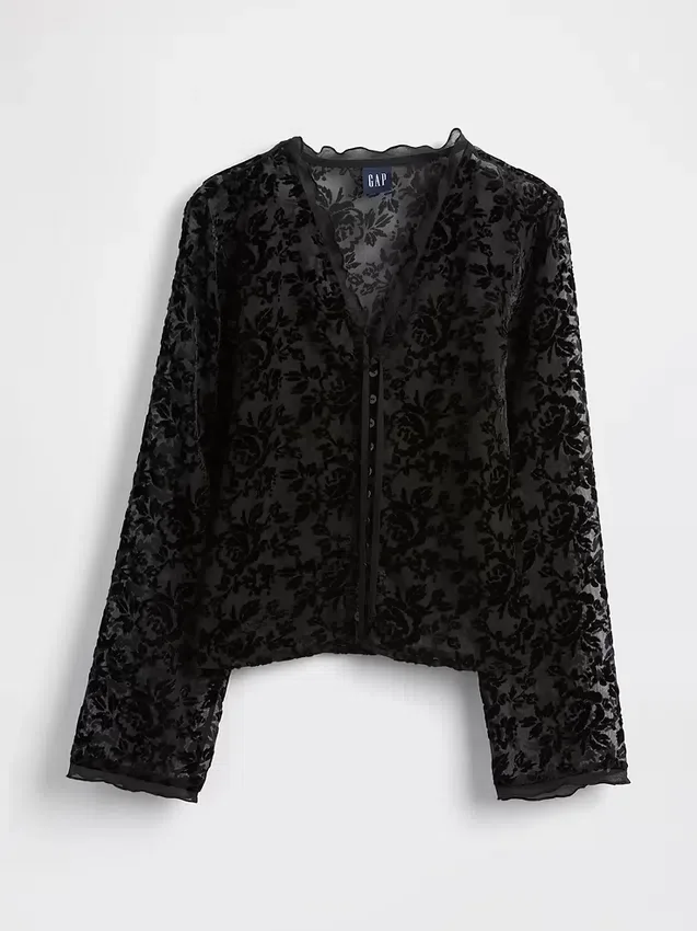 Camicia in velluto burnout