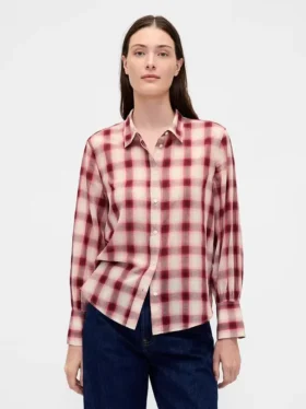 Camicia in voile a quadri