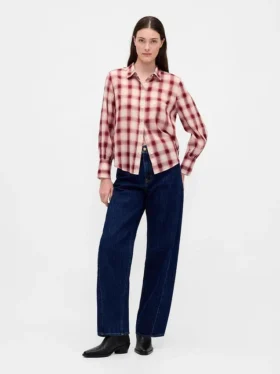 Camicia in voile a quadri