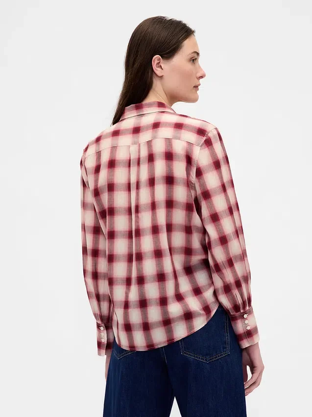 Camicia in voile a quadri
