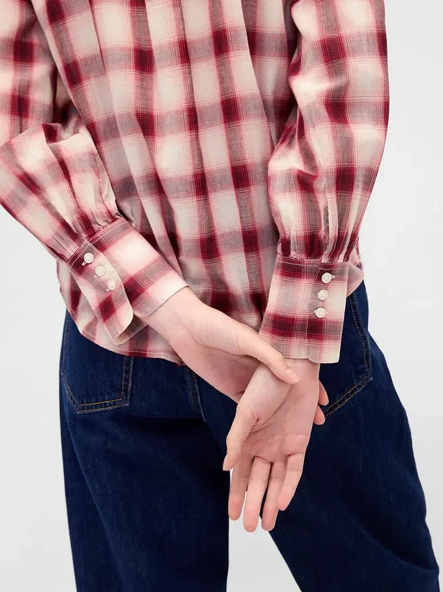 Camicia in voile a quadri