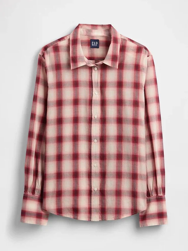 Camicia in voile a quadri