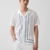 Camicia-maglione a righe con colletto Camp
