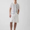 Camicia-maglione a righe con colletto Camp