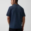 Camicia-maglione a righe con colletto Camp