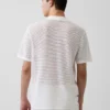 Camicia-maglione a righe con colletto Camp