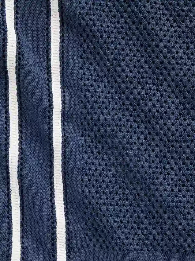 Camicia-maglione a righe con colletto Camp