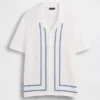 Camicia-maglione a righe con colletto Camp