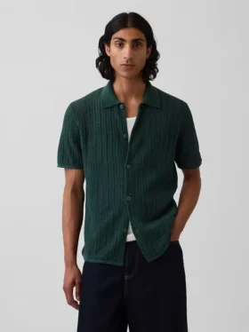 Camicia-maglione dalla vestibilità comoda e dalla trama lavorata