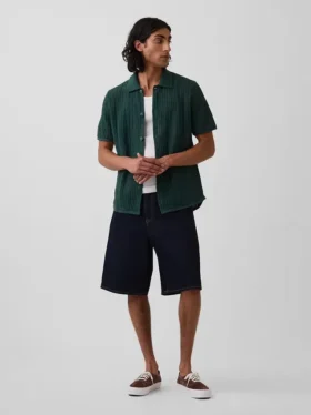 Camicia-maglione dalla vestibilità comoda e dalla trama lavorata