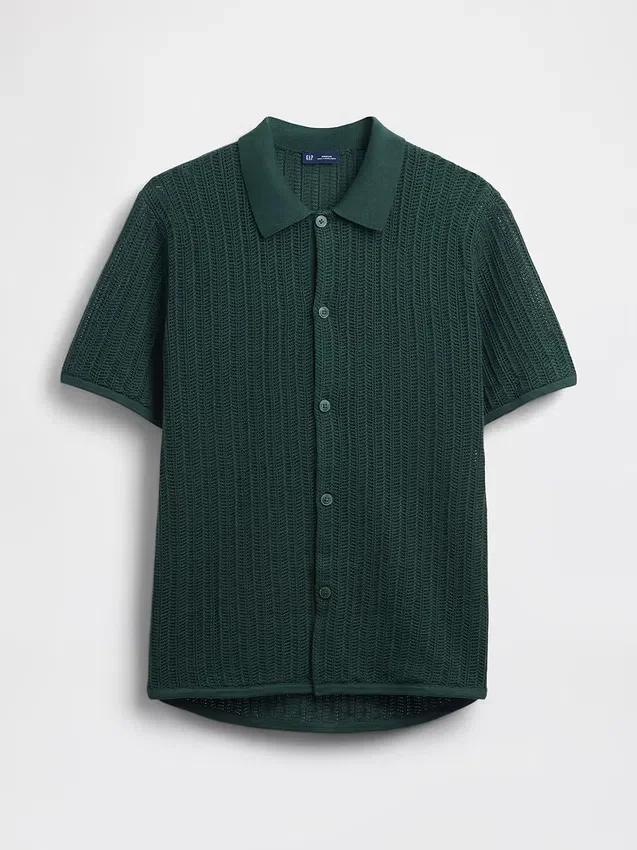 Camicia-maglione dalla vestibilità comoda e dalla trama lavorata