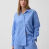 Camicia oversize a quadri in seersucker