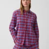 Camicia oversize a quadri in seersucker