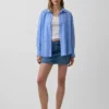 Camicia oversize a quadri in seersucker