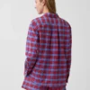 Camicia oversize a quadri in seersucker