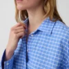 Camicia oversize a quadri in seersucker