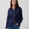 Camicia oversize in 100% lino