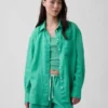 Camicia oversize in 100% lino