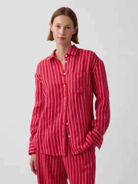 Camicia oversize in 100% lino