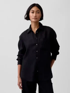 Camicia oversize in 100% lino