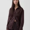 Camicia oversize in 100% lino