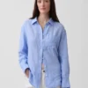 Camicia oversize in 100% lino