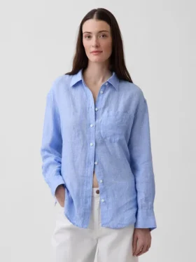 Camicia oversize in 100% lino