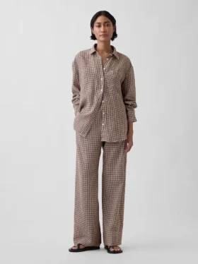 Camicia oversize in 100% lino