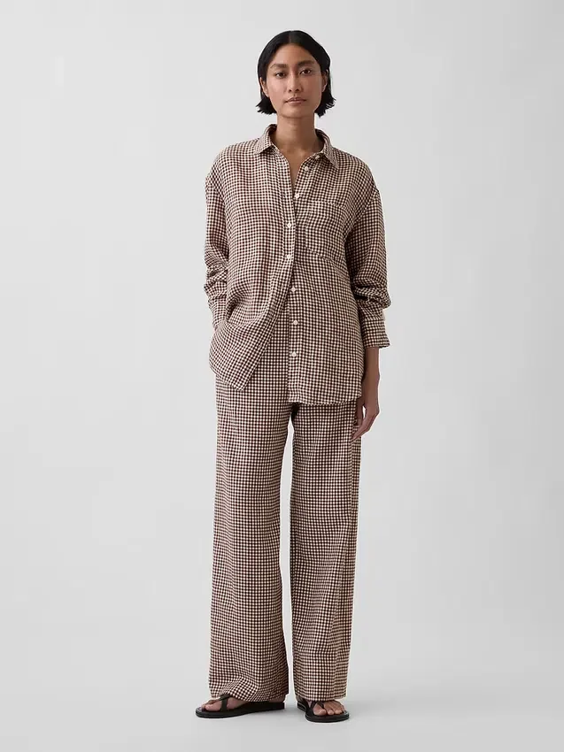 Camicia oversize in 100% lino