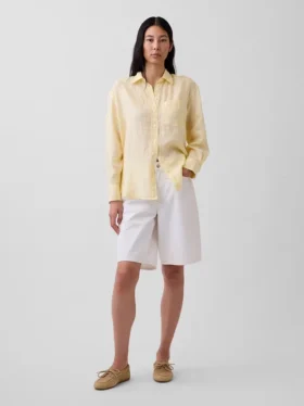 Camicia oversize in 100% lino