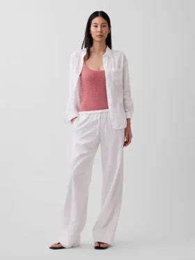 Camicia oversize in 100% lino
