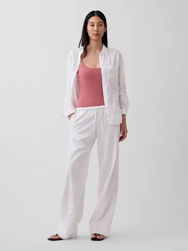 Camicia oversize in 100% lino