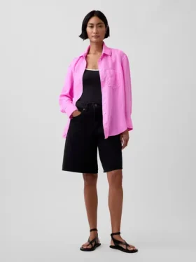 Camicia oversize in 100% lino