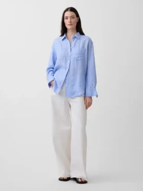 Camicia oversize in 100% lino