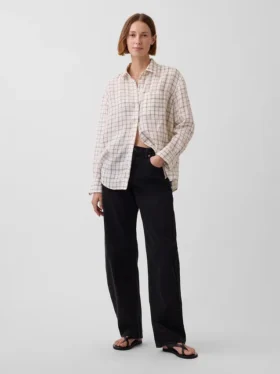 Camicia oversize in 100% lino