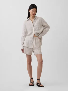 Camicia oversize in 100% lino