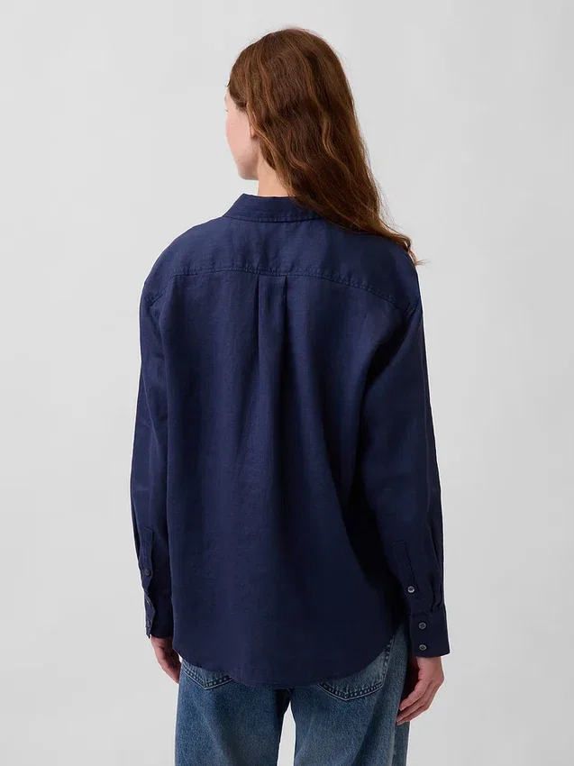 Camicia oversize in 100% lino