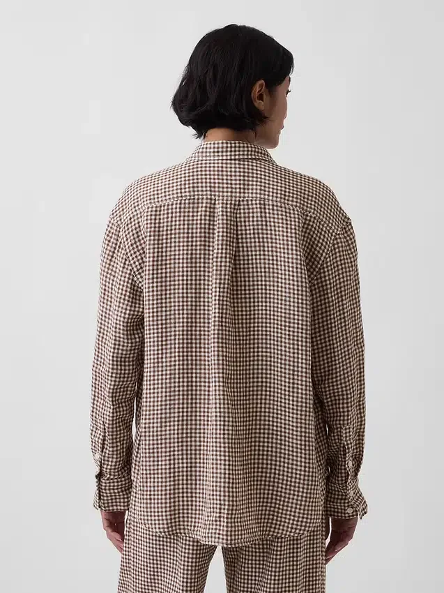 Camicia oversize in 100% lino