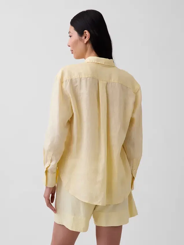 Camicia oversize in 100% lino