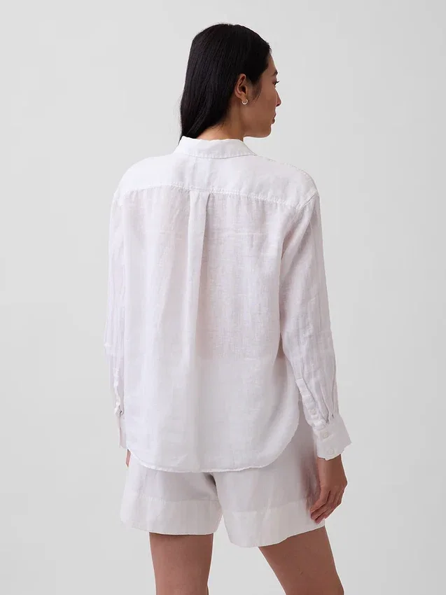 Camicia oversize in 100% lino