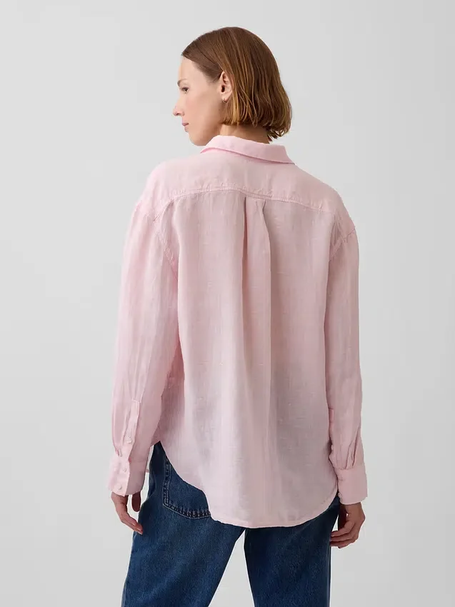 Camicia oversize in 100% lino