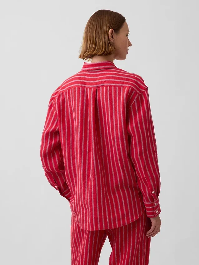 Camicia oversize in 100% lino
